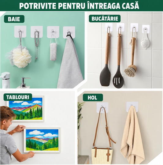 (10+10 GRATIS) Set FixHook™ – Cârlige Autoadezive