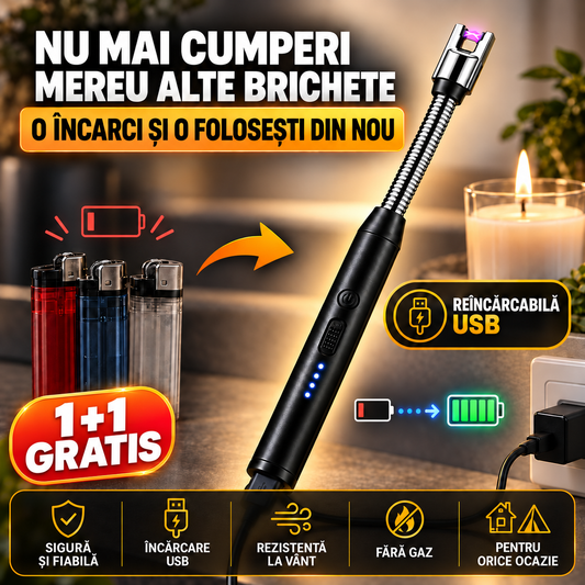 (1+1 GRATIS) - Brichetă Electrică Reîncărcabilă USB