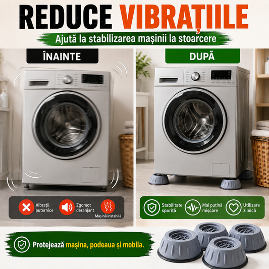 Suporturi Anti-Vibrații pentru Mașina de Spălat – 1+1 Gratis