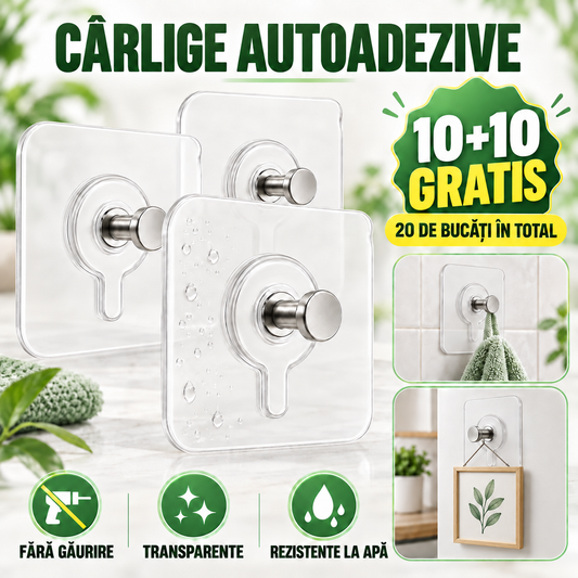 (10+10 GRATIS) Set FixHook™ –  Cârlige Autoadezive