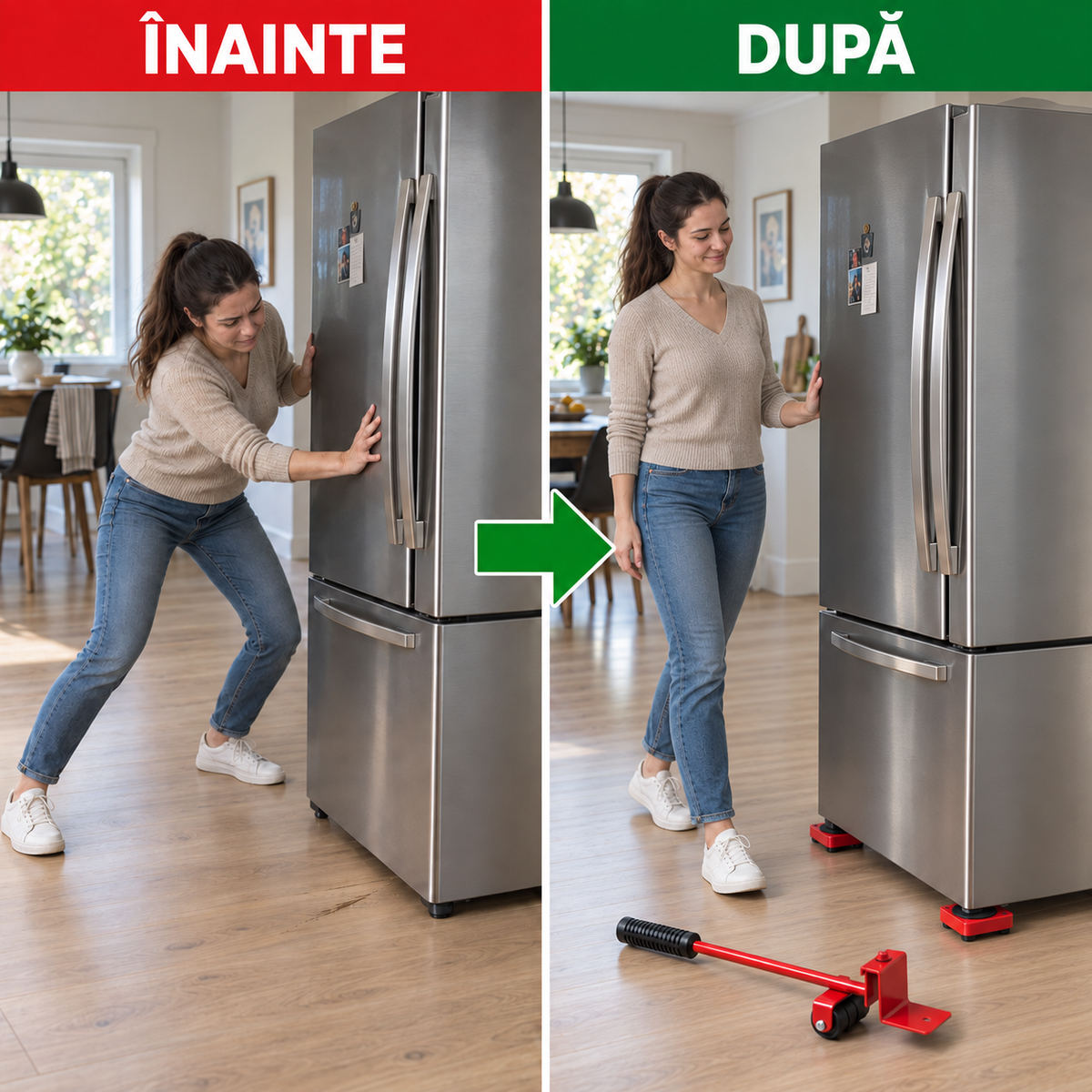 🏠 Muți mobila fără să zgârii podeaua