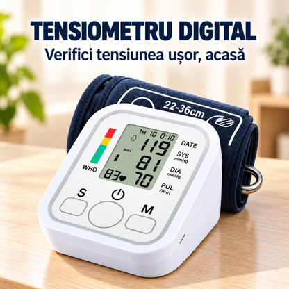 Tensiometru digital + (Termometru și Pulsoximetru) - GRATIS