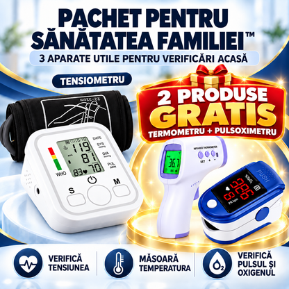 Tensiometru digital + (Termometru și Pulsoximetru) - GRATIS